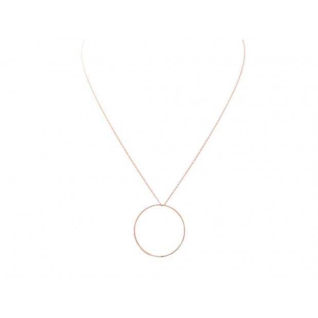 NEUF COLLIER GINETTE NY CIRCLE ON CHAIN CCE001 OR ROSE 18K 1.2GR NECKLACE 350€