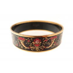 BRACELET HERMES EN EMAIL IMPRIME & DORE LARGE 70 MM ROUGE ENAMEL JEWEL 470€