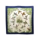 FOULARD HERMES HALTE EN CAMARGUE ROBERT DALLET CARRE SOIE BLEU SILK SCARF 350€