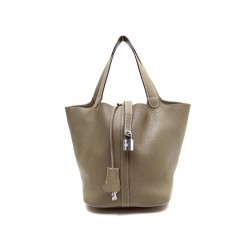 SAC A MAIN HERMES PICOTIN LOCK MM CUIR TAURILLON CLEMENCE ETOUPE HAND BAG 2130€