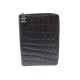 NEUF PORTE AGENDA DOCUMENT CHANEL 24 CM CUIR FACON CROCO 