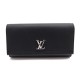 NEUF PORTEFEUILLE LOUIS VUITTON LOCKME II M62329 CUIR NOIR WALLET BILLFOLD 750€