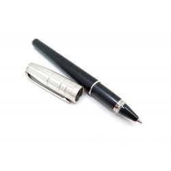 STYLO ROLLERBALL ST DUPONT FIDELIO 452199 LAQUE NOIR METAL ARGENTE PEN 390€