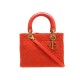 SAC A MAIN CHRISTIAN DIOR LADY MEDIUM 24CM BANDOULIERE TWEED ORANGE PURSE 1900€