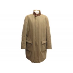 MANTEAU LONG LORO PIANA XL 56 HOMME EN COTON MARRON AVEC DOUBLURE COAT 4300€