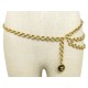 CEINTURE CHANEL T70 A 85 EN CHAINE DOREE MEDAILLON LOGO CC GOLD CHAIN BELT 1200€