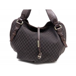 SAC A MAIN CELINE EN TOILE MONOGRAMMEE & CUIR DE CROCODILE EPAULE HAND BAG PURSE