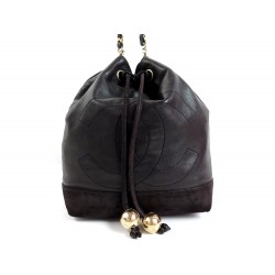 SAC A MAIN CHANEL BESACE SEAU EN CUIR MARRON BANDOULIERE HAND BAG PURSE 1900