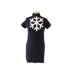 ROBE PULL FENDI FLOCON DE NEIGE 38 M CACHEMIRE BLEU MARINE CASHMERE DRESS 950€