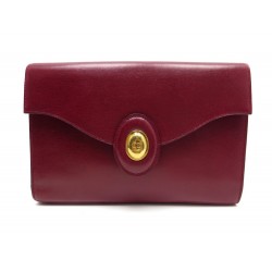 SAC A MAIN CHRISTIAN DIOR POCHETTE CUIR BORDEAUX LEATHER CLUTCH PURSE RED