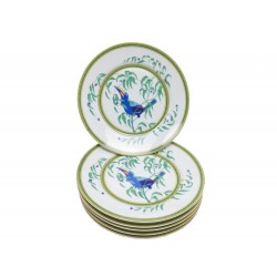 6 ASSIETTES HERMES TOUCANS 