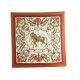 FOULARD HERMES CHEVAL TURC VAUZELLES CARRE 90 CM EN SOIE MARRON SILK SCARF 350€