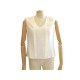 HAUT CHANEL M 40 TOP DEBARDEUR EN SOIE ECRU BLOUSE T SHIRT SILK 1590€