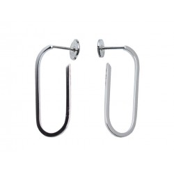 NEUF BOUCLES D OREILLES DINH VAN GRAND MAILLON OR BLANC EARRING WHITE GOLD 850€