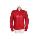 BLOUSON HERMES 42 L VESTE FEMME EN CUIR D'AGNEAU ROUGE LEATHER JACKET COAT 5000€