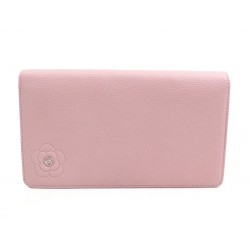 NEUF PORTEFEUILLE CHANEL CUIR ROSE CUIR CAVIAR 