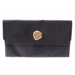 SAC POCHETTE A MAIN VAN CLEEF & ARPELS 24 CM EN CUIR GRAINE NOIR CLUTCH PURSE