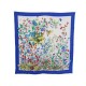 FOULARD CHRISTIAN DIOR OISEAUX FLEURS EN SOIE BLEUE CARRE 90 CM SCARF BLUE 345€