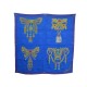 FOULARD MUST DE CARTIER BROCHES BIJOUX EN SOIE BLEU CARRE 90CM SCARF BROOCH 320€