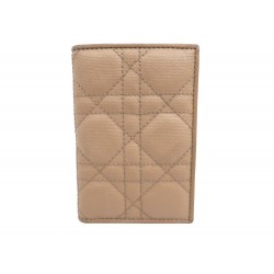 NEUF PORTE CARTES CHRISTIAN DIOR PANAERA EN TOILE CANNAGE BEIGE CARD HOLDER 360