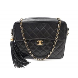 SAC A MAIN CHANEL CAMERA TIMELESS CUIR MATELASSE NOIR 