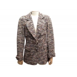 NEUF VESTE CHANEL P31692 42 L FEMME EN TWEED MUTICOLORE WOMEN WOOL JACKET 5200€