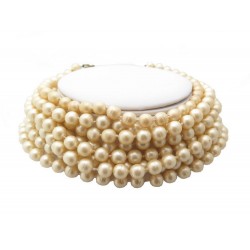 COLLIER DE CHIEN CHANEL RAS DU COU EN PERLES BAROQUES 8 RANGS NECKLACE 1200€