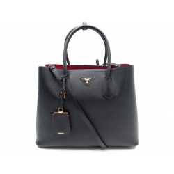 NEUF SAC A MAIN PRADA B2756T 2WAY CUIR NOIR SAFFIANO 2650