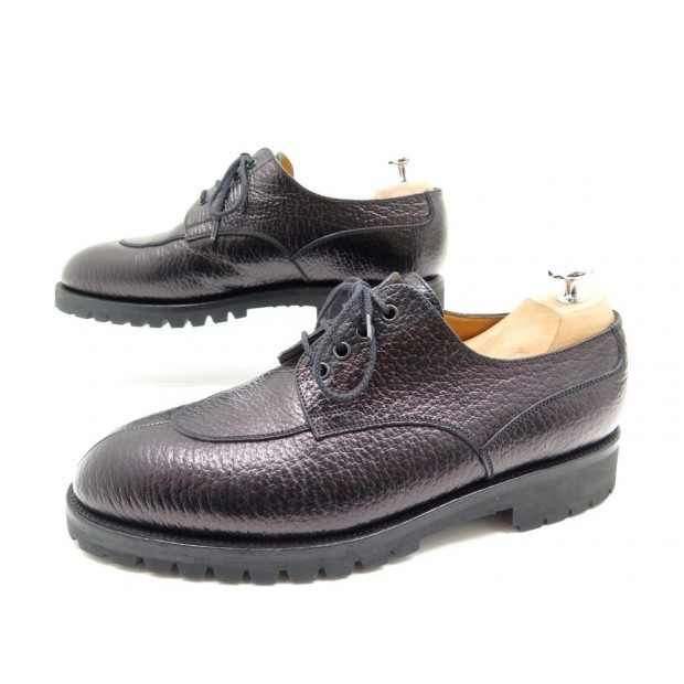 NEUF CHAUSSURES JM WESTON 595 DERBY DEMI CHASSE 7.5D 41.5 CUIR GRAINE SHOES 650€