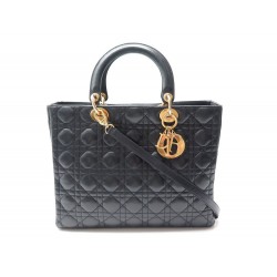 SAC A MAIN CHRISTIAN DIOR LADY CUIR NOIR 