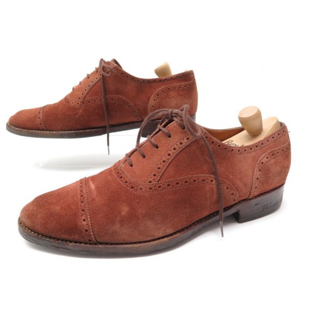 CHAUSSURES GERARD SENE 8 41.5 RICHELIEU BOUT DROIT EN DAIM MARRON SHOES 665€