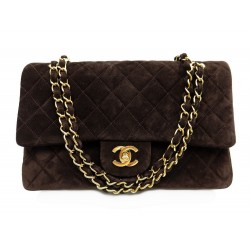 VINTAGE SAC A MAIN CHANEL TIMELESS DAIM MARRON 