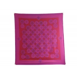 UNIQUE FOULARD HERMES CARRELAGES 1968 SURTEINT DIP DYE CARRE SOIE FUSHIA SCARF