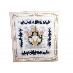 VINTAGE FOULARD HERMES LE BOIS DE BOULOGNE GRYGKAR CARRE EN SOIE ROSE SCARF 345€