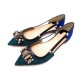 NEUF CHAUSSURES CHRISTIAN LOUBOUTIN 39 BALLERINES EN DAIM BLEU FLAT SHOES 850€