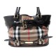  NEUF SAC A MAIN BURBERRY CUIR NOIR & TOILE TARTAN 