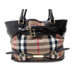 NEUF SAC A MAIN BURBERRY GOSFORD TARTAN CABAS TOILE & CUIR BEIGE HAND BAG 1090€