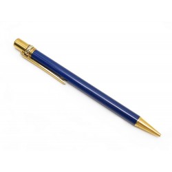 VINTAGE STYLO BILLE MUST DE CARTIER 3 ORS EN LAQUE BLEU & PLAQUE OR PEN 275€