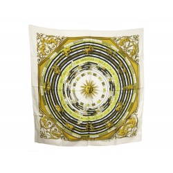 FOULARD HERMES ASTROLOGIE DIES ET HORE EN SOIE BLANC CARRE BOITE SILK SCARF 350€