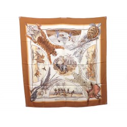 FOULARD HERMES CHASSES EXOTIQUES 1ERE EDITION 1980 CARRE EN SOIE SILK SCARF 345€