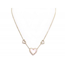 COLLIER VICTORIA CASAL JOLIE COEUR EN OR JAUNE & PAVAGE 85 DIAMANTS 0.42 CT