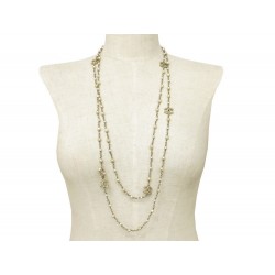 COLLIER CHANEL SAUTOIR LOGO CC EN METAL & PERLE BLANCHES PEARLS NECKLACE 1480€