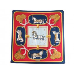 FOULARD HERMES GRAND APPARAT EN SOIE ROUGE CARRE 90 CM SILK SCARF RED 350€