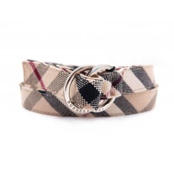 NEUF CEINTURE BURBERRY TARTAN CHECK CANVAS TAILLE 65 CM M TOILE BEIGE BELT 110€