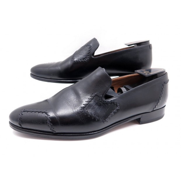 CHAUSSURES BERLUTI RAPIECE REPRISE 9.5 43.5 MOCASSINS CUIR NOIR EMBAUCHOIR 1530€