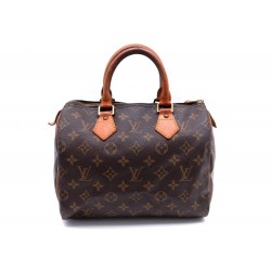 SAC A MAIN LOUIS VUITTON SPEEDY 25 TOILE MONOGRAM LV MARRON HAND BAG PURSE 745€