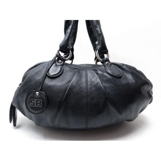 SAC A MAIN SONIA RYKIEL CUIR NOIR 