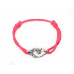 BRACELET DINH VAN MENOTTES R12 EN ARGENT MASSIF 925 & CORDON ROSE HANDCUFF 240€