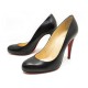 NEUF CHAUSSURES CHRISTIAN LOUBOUTIN RON RON 40 CUIR NOIR 