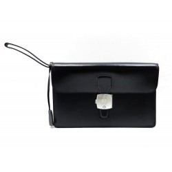 NEUF POCHETTE A MAIN ALFRED DUNHILL EN CUIR NOIR HOMME SAC POCKET CLUTCH 750€